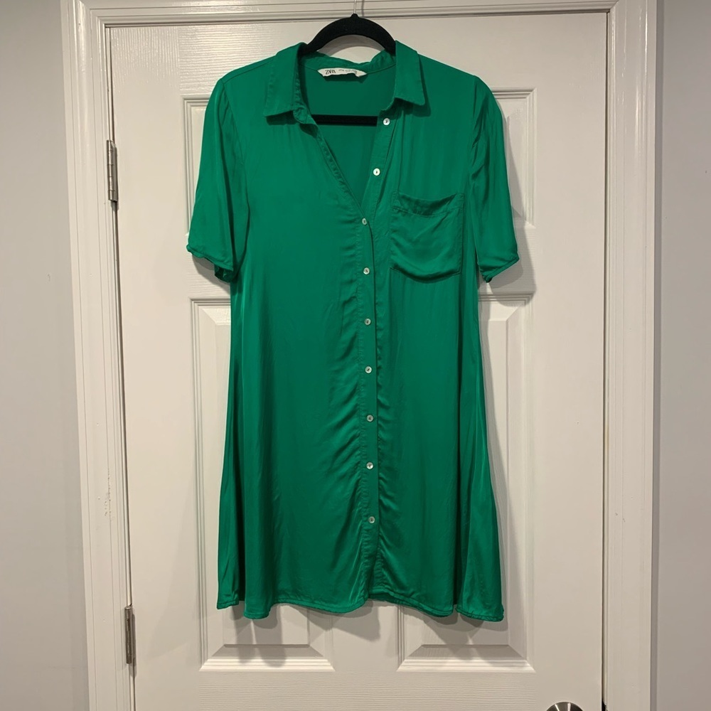 Zara Short Sleeve Button Down Dress